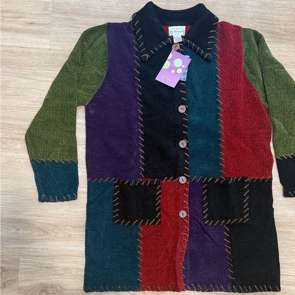 Vintage Kathy Levine by request Colorful Patchwork Cardigan - Picture 4 of 5